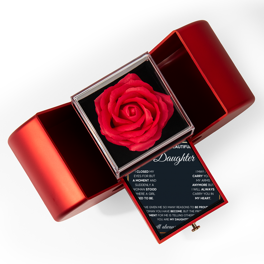 TO MY DAUGHTER PROUD KNOT HEART ROSE BOX