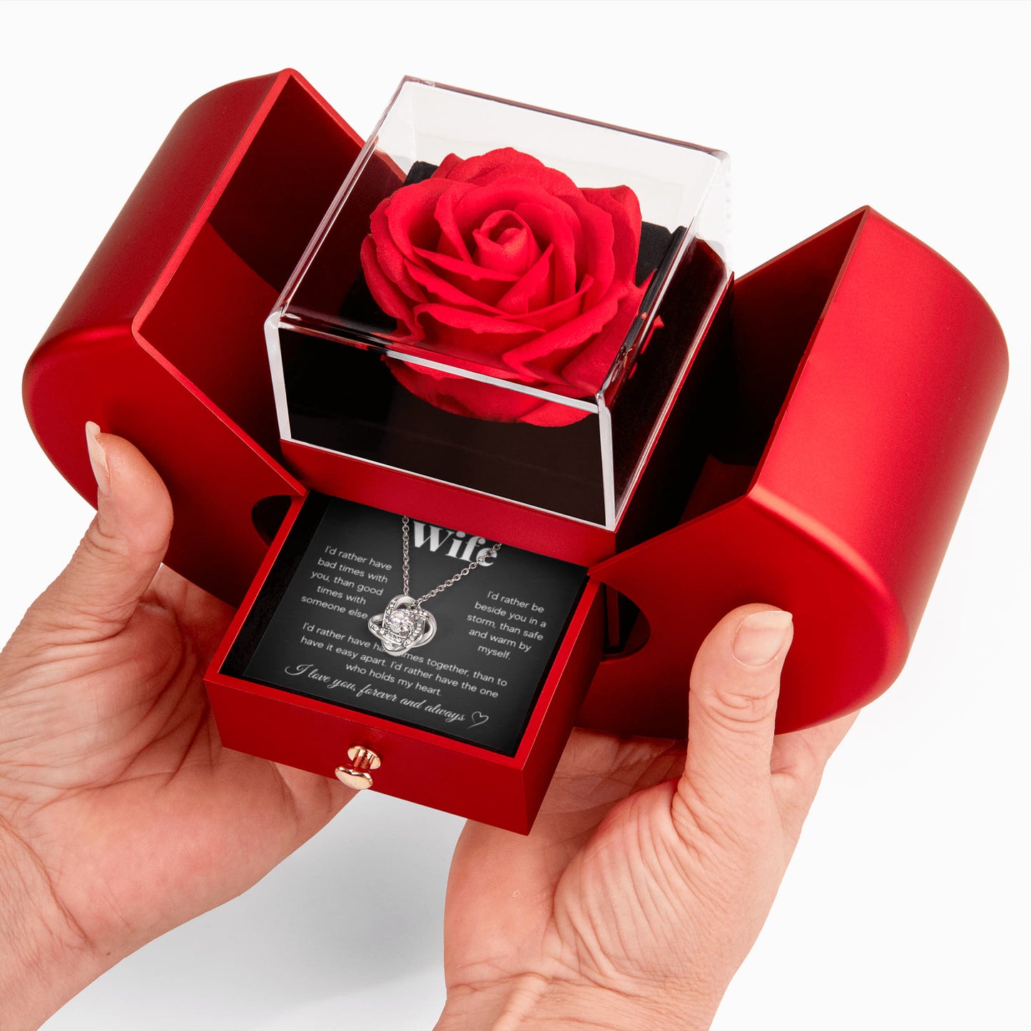 WIFE RATHER KNOT HEART ROSE BOX