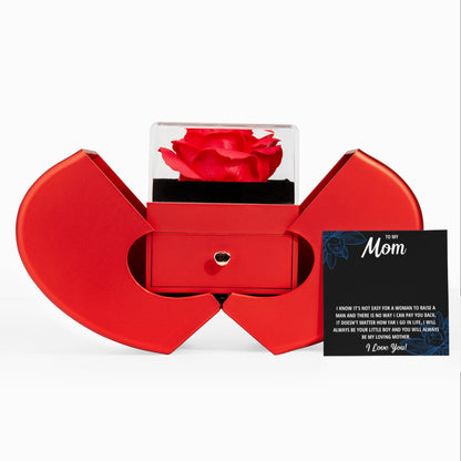 TO MY MOM LITTLE BOY BLACK KNOT HEART ROSE BOX