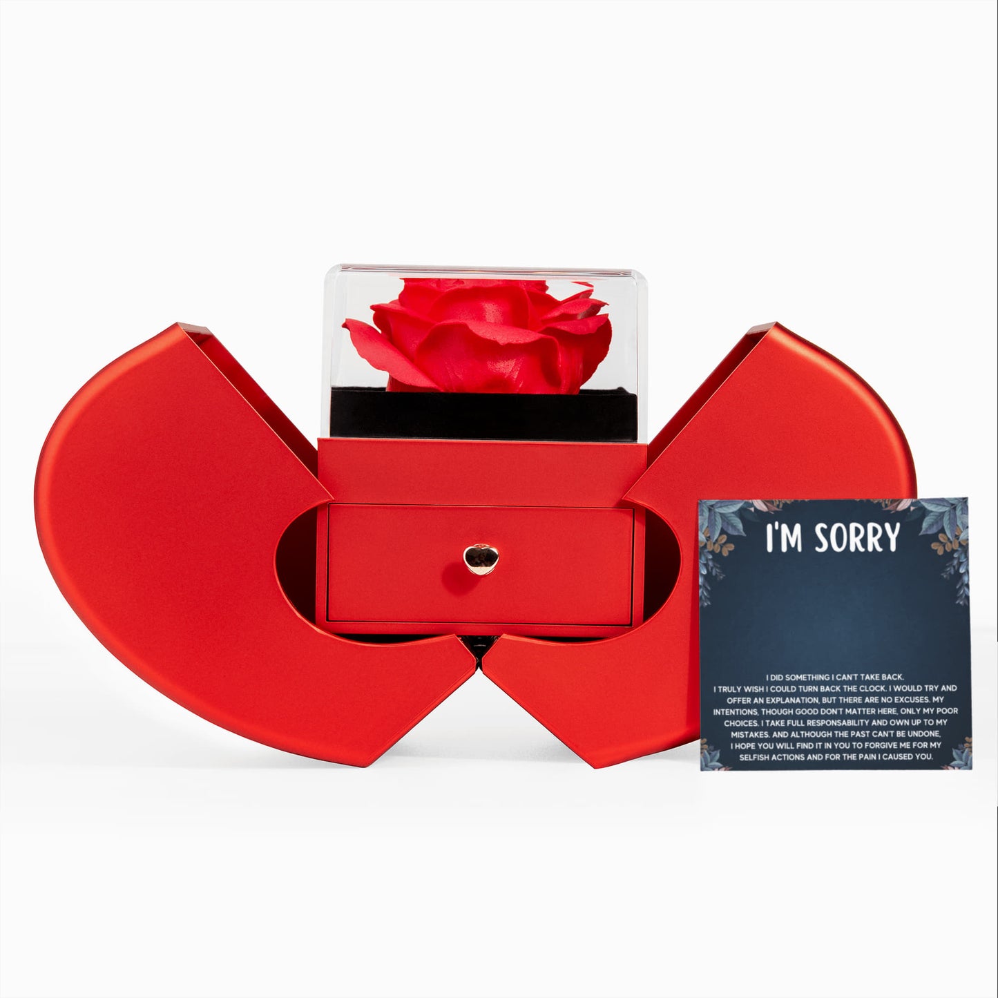 I'M SORRY POOR CHOICES LOVE KNOT NECKLACE HEART BOX GIFT SET