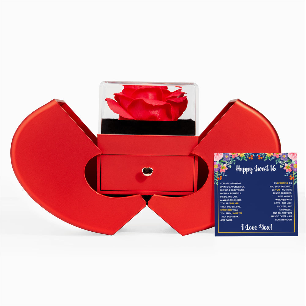 SWEET 16 WRAPPED LOVE KNOT NECKLACE HEART BOX GIFT SET