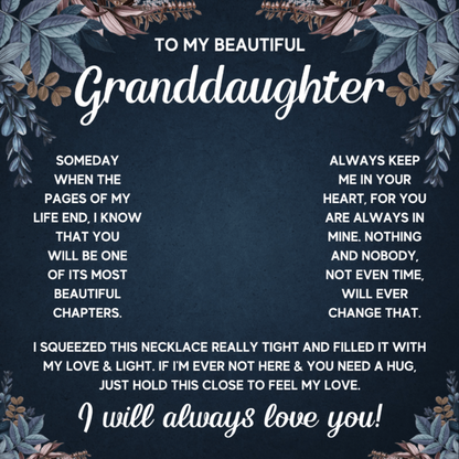 TO MY GRANDDAUGHTER SQUEEZED LOVE KNOT NECKLACE HEART BOX GIFT SET