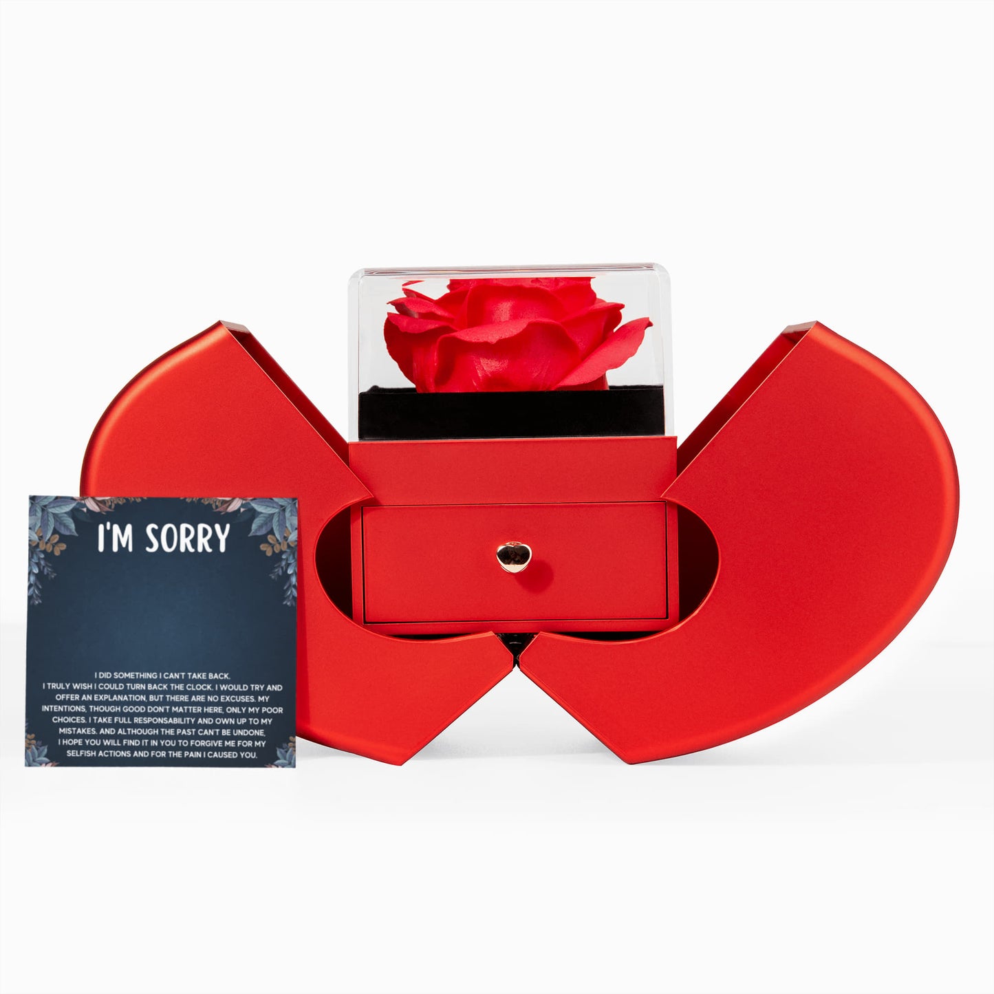 I'M SORRY POOR CHOICES LOVE KNOT NECKLACE HEART BOX GIFT SET