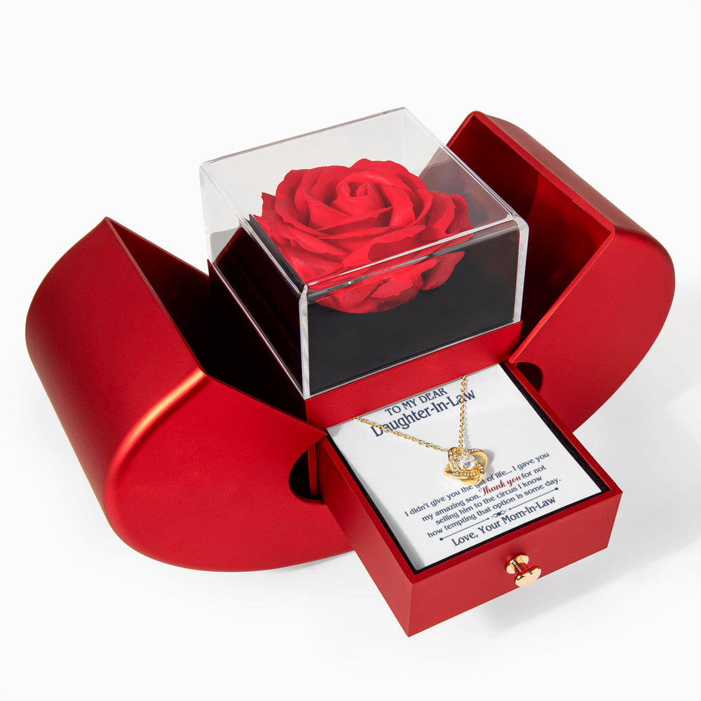 TO MY DAUGHTER IN LAW CIRCUS LOVE KNOT NECKLACE HEART BOX GIFT SET