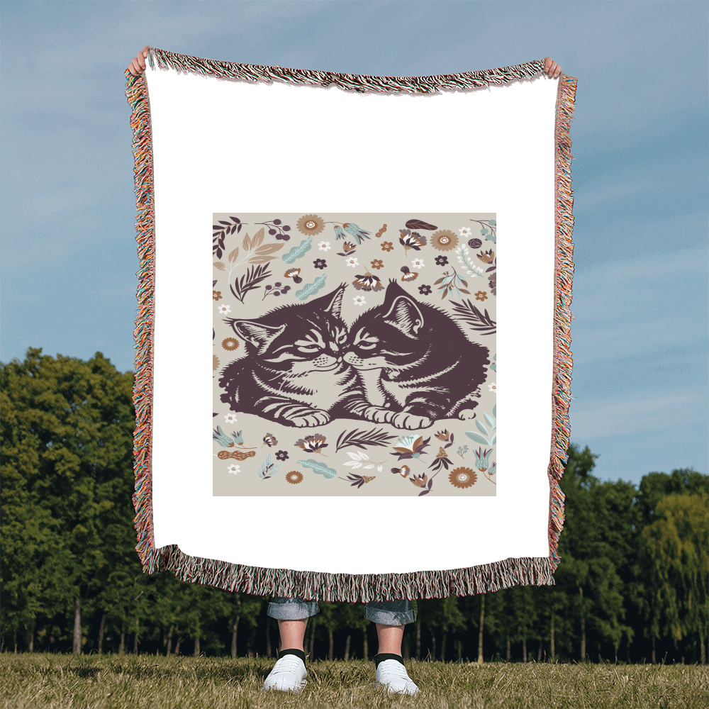 Snuggling Kitties - Woven Blanket