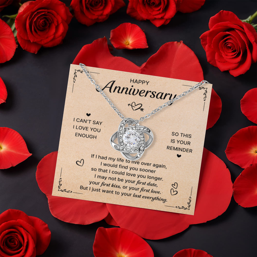 Love Knot Necklace - Anniversary Reminder with Rose Box