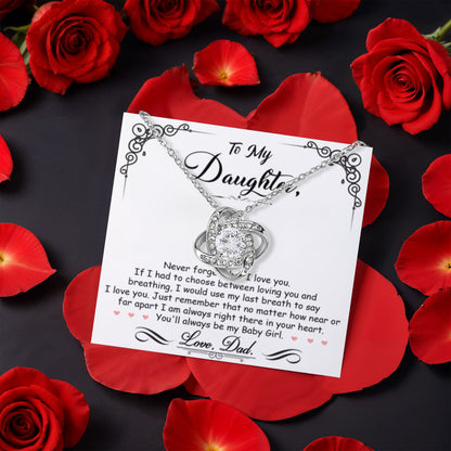 Breathing Interlocking - Daughter Birthday Necklace with Rose Box