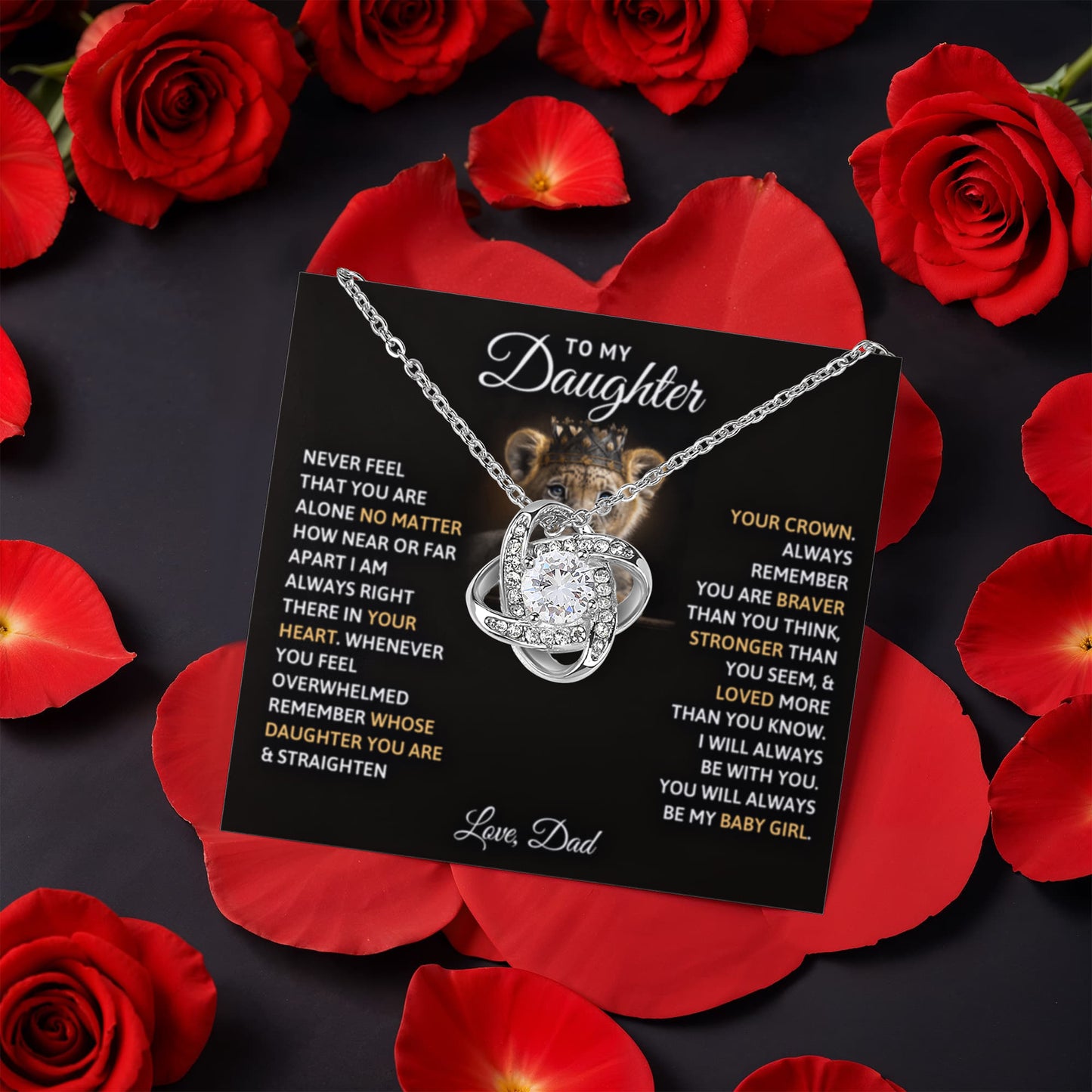 Baby Girl Eternal - Daughter Birthday Necklace with Rose Box