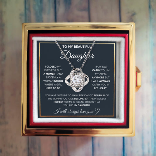 Proud Knot - Daughter Birthday Necklace with Rose Box