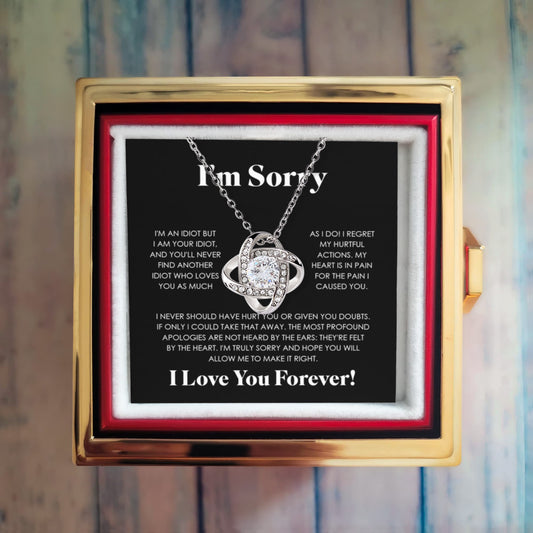 I'm Sorry Gifts For Her - Love Knot with Rotating Rose Gift Box