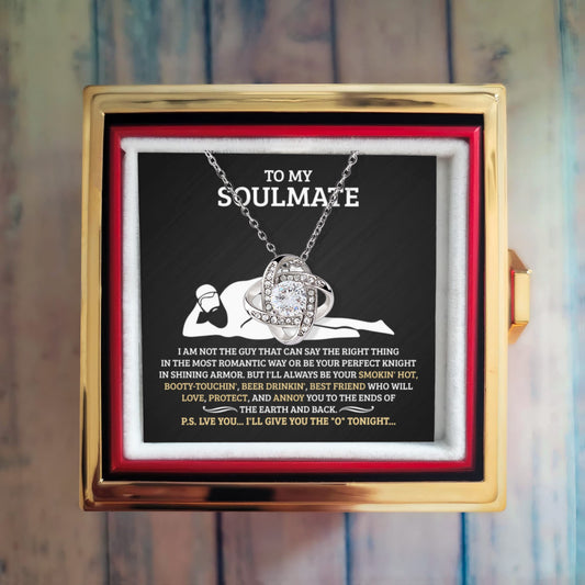 Love Knot Necklace - Soulmate Smookin Hot Eternal with Rose Box