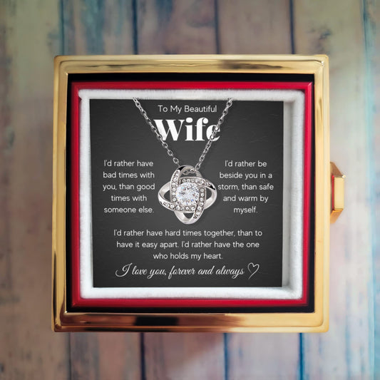 Love Knot Necklace - Wife Rather with Rose Box