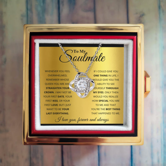 Love Knot Necklace - Soulmate Gold Alluring with Rose Box