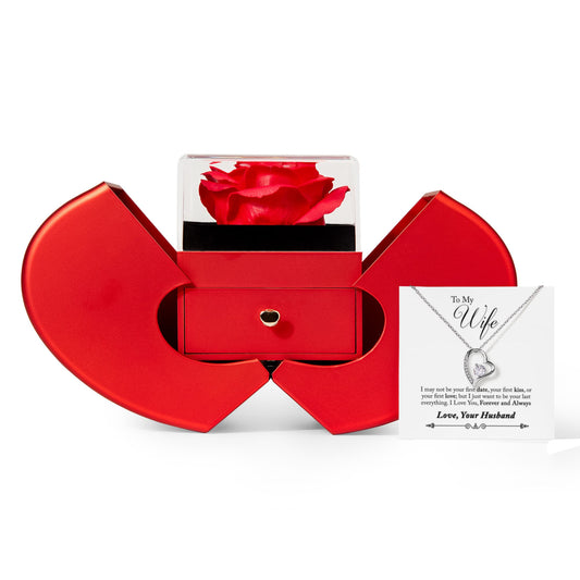 TO MY WIFE LAST EVERYTHING FOREVER HEART ROSE BOX