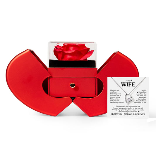 TO MY WIFE CHOICE FOREVER HEART ROSE BOX