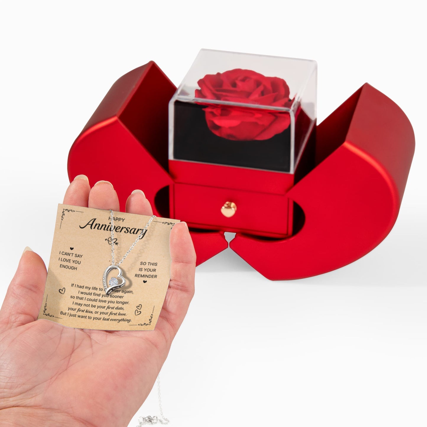 ANNIVERSARY FOREVER HEART ROSE BOX