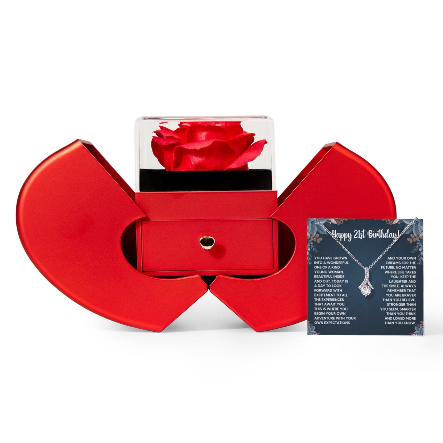 21ST BIRTHDAY DREAMS ALLURING NECKLACE HEART BOX GIFT SET