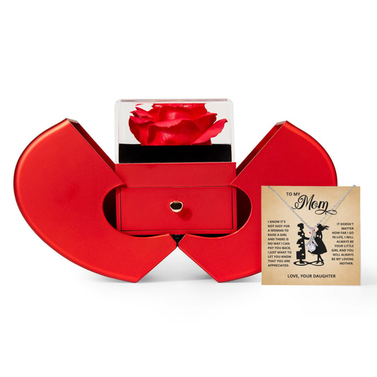 TO MY MOM LITTLE GIRL ALLURING HEART ROSE BOX