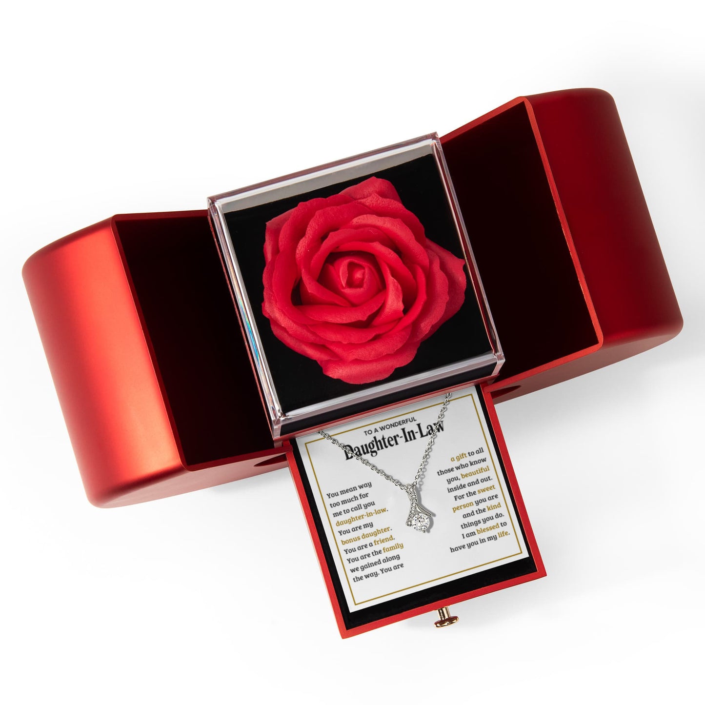 TO MY DAUGHTER IN LAW SWEET PERSON ALLURING BEAUTY NECKLACE HEART GIFT SET