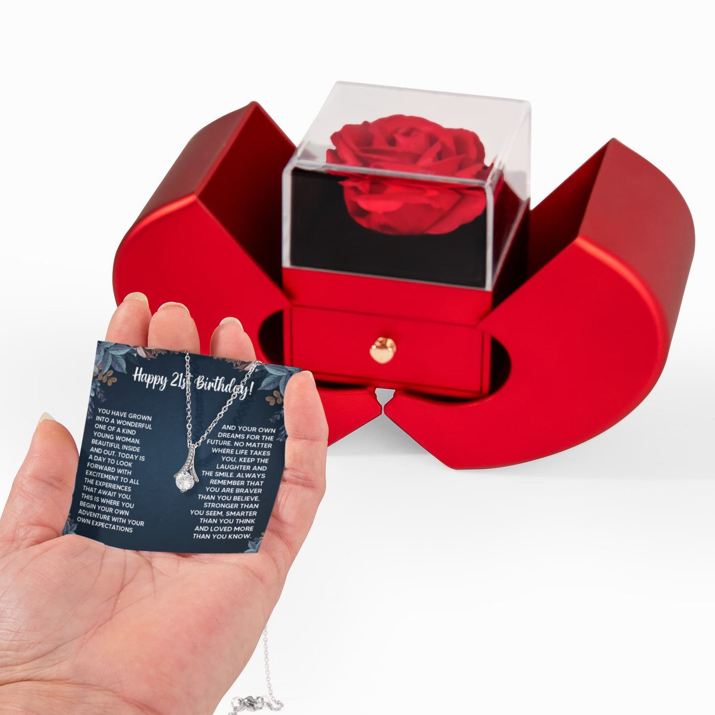 21ST BIRTHDAY DREAMS ALLURING NECKLACE HEART BOX GIFT SET