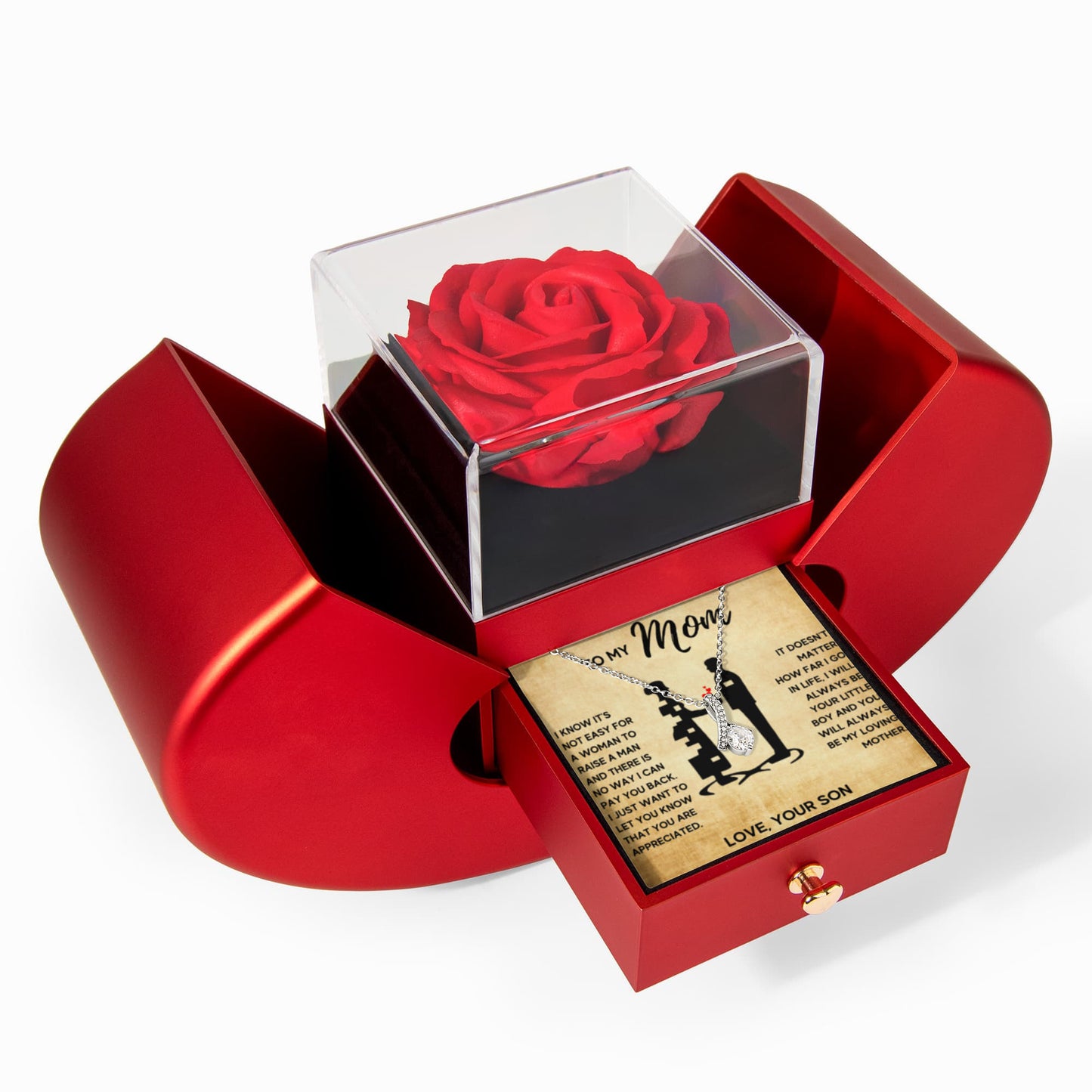 TO MY MOM LITTLE BOY ALLURING HEART ROSE BOX