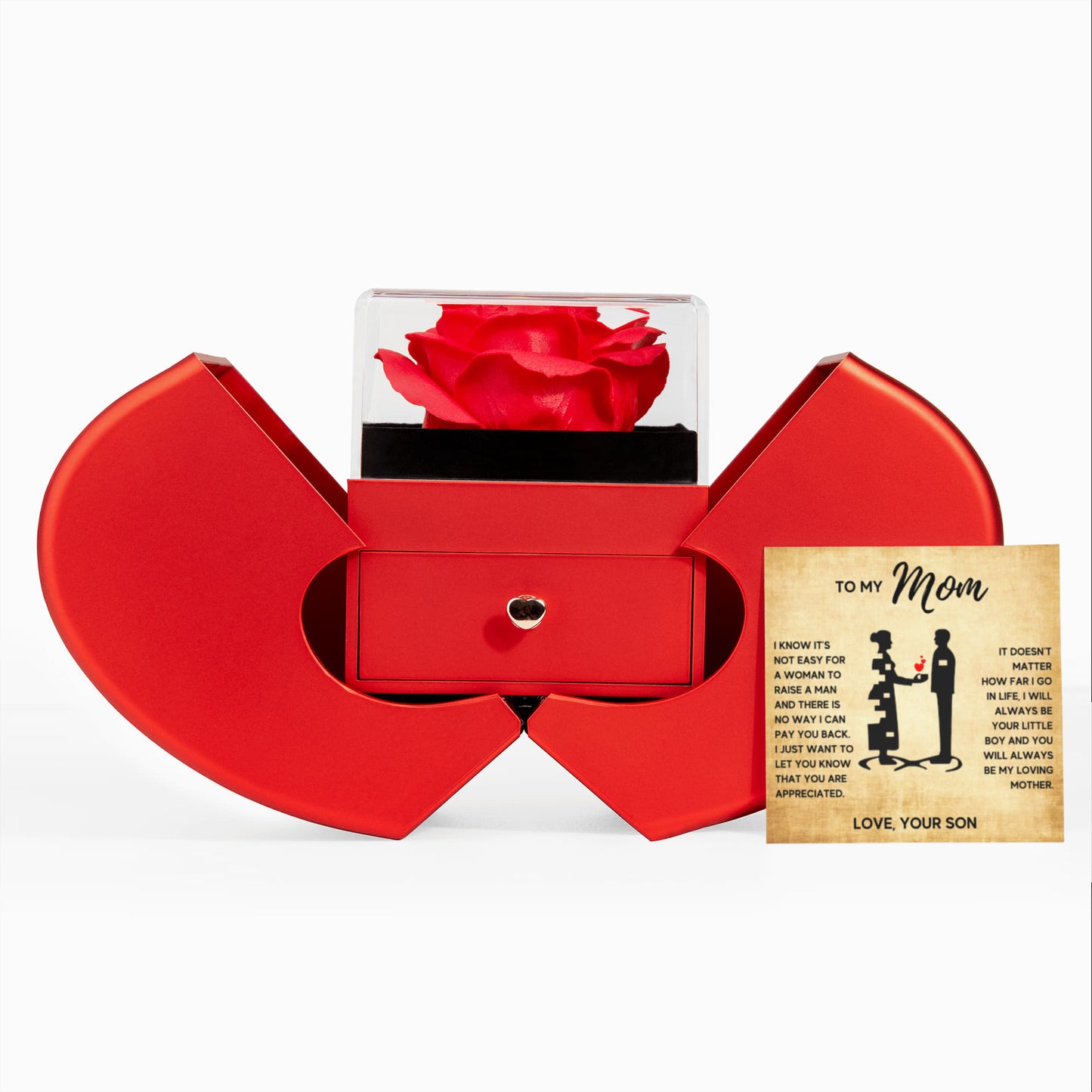TO MY MOM LITTLE BOY ALLURING HEART ROSE BOX