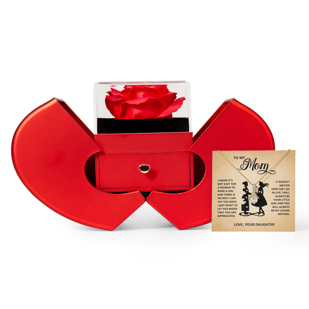 TO MY MOM LITTLE GIRL ALLURING HEART ROSE BOX