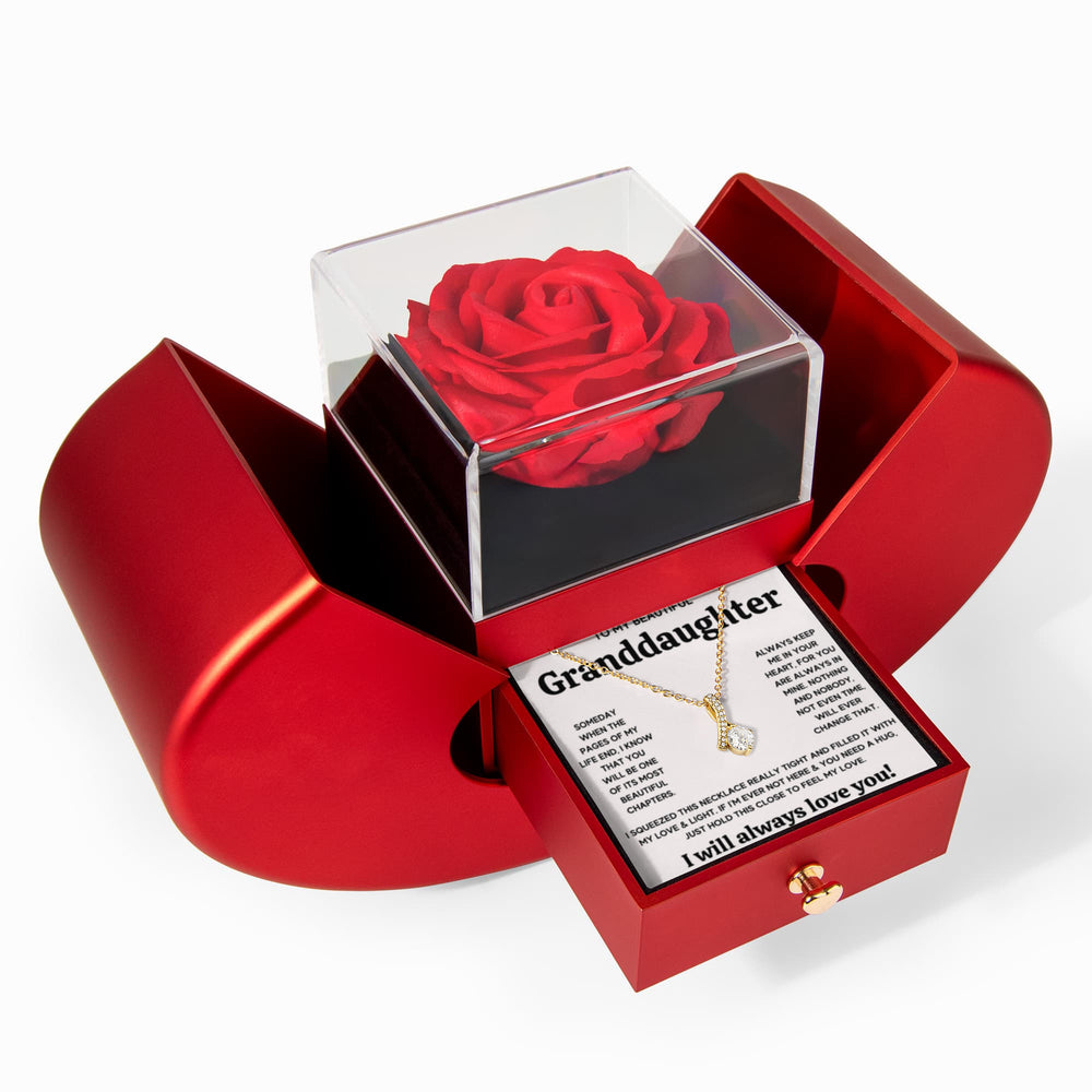 TO MY GRANDDAUGHTER SQUEEZED ALLURING NECKLACE HEART GIFT SET