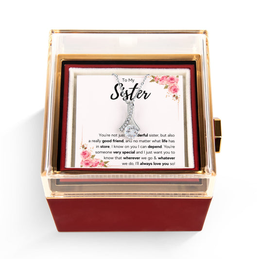TO MY SISTER LOVE YOU SO ALLURING NECKLACE ROSE BOX GIFT SET