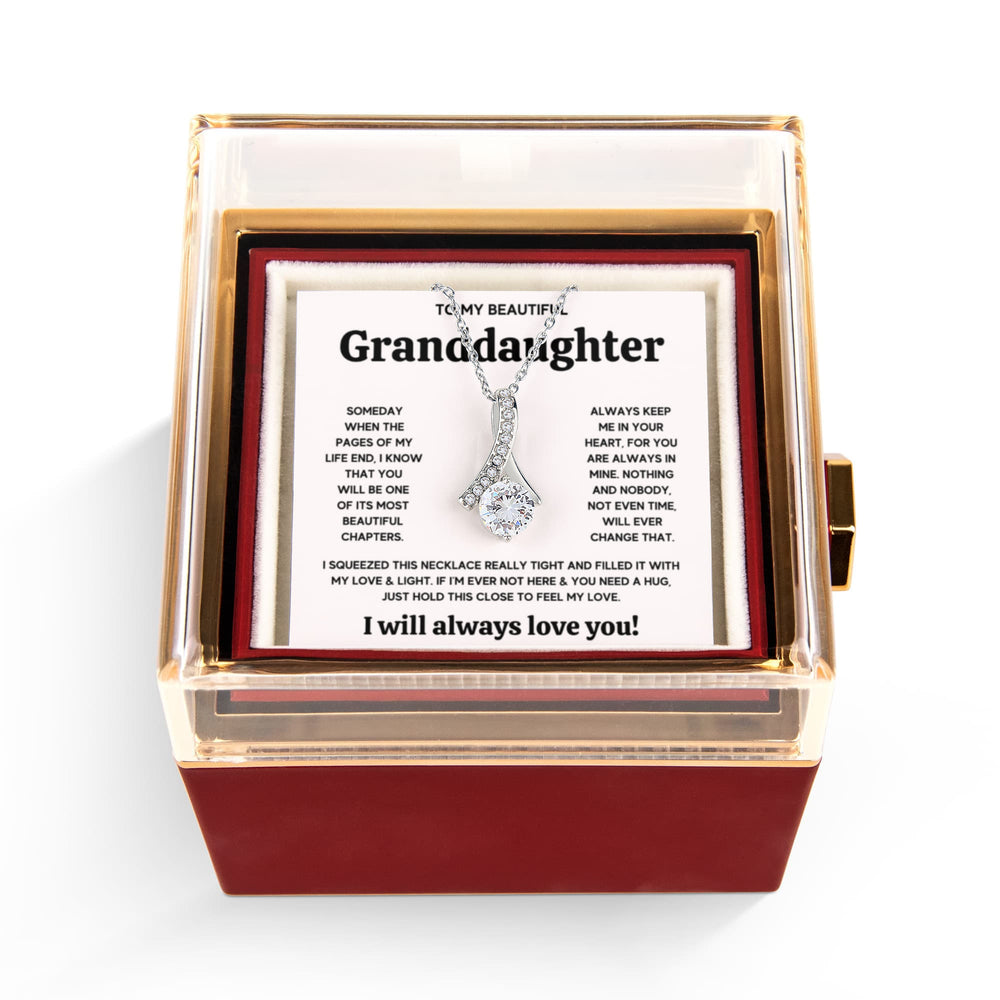 TO MY GRANDDAUGHTER SQUEEZED ALLURING NECKLACE ROSE GIFT SET