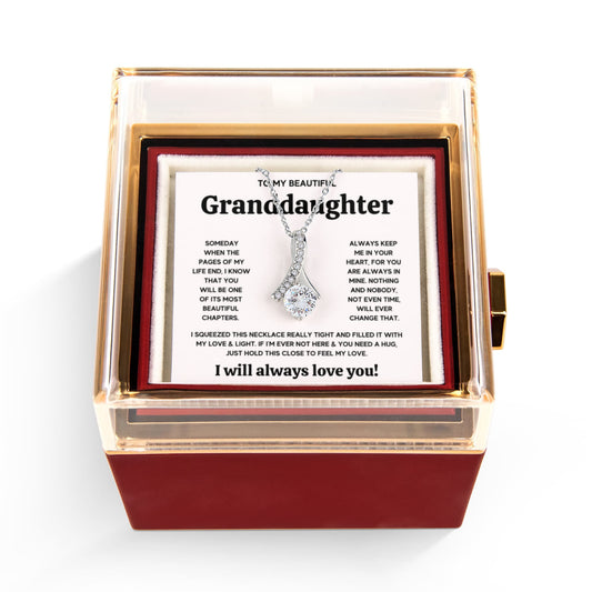 TO MY GRANDDAUGHTER SQUEEZED ALLURING NECKLACE ROSE GIFT SET