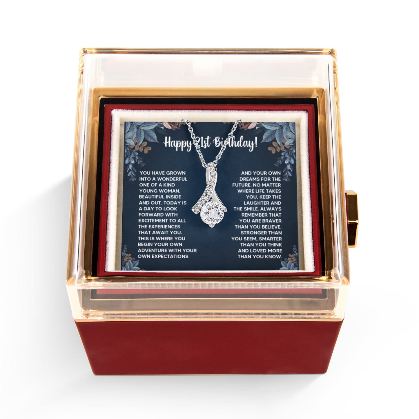 21ST BIRTHDAY DREAMS ALLURING NECKLACE ROSE BOX GIFT SET