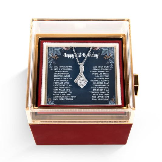 21ST BIRTHDAY DREAMS ALLURING NECKLACE ROSE BOX GIFT SET