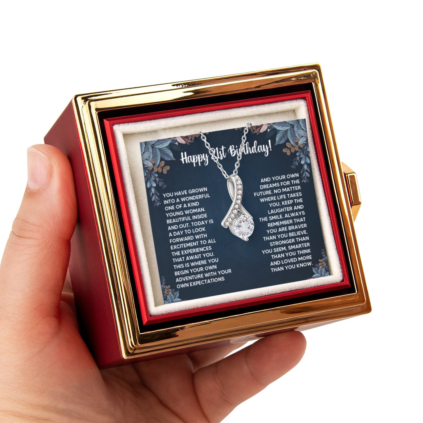 21ST BIRTHDAY DREAMS ALLURING NECKLACE ROSE BOX GIFT SET