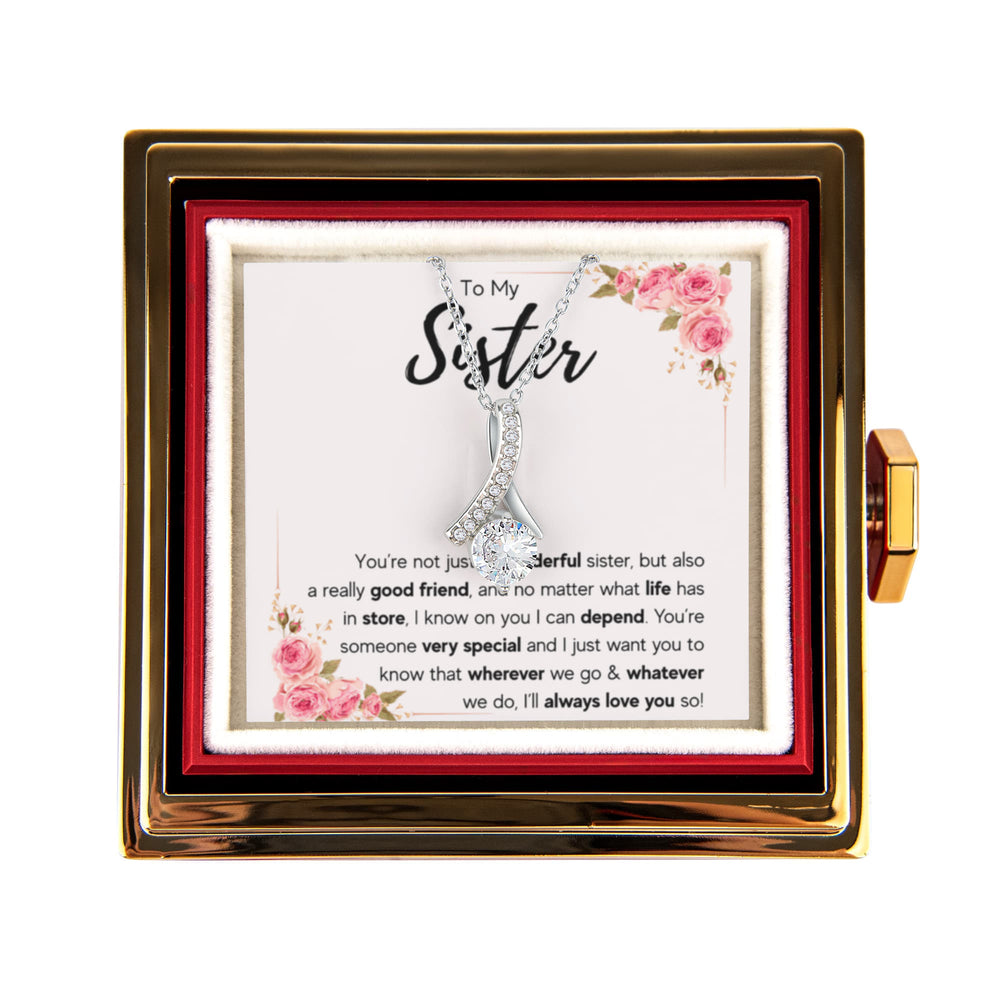 TO MY SISTER LOVE YOU SO ALLURING NECKLACE ROSE BOX GIFT SET