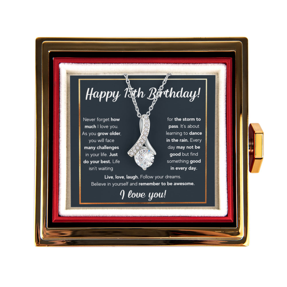 HAPPY 15TH BIRTHDAY RAIN ALLURING NECKLACE ROSE BOX GIFT SET