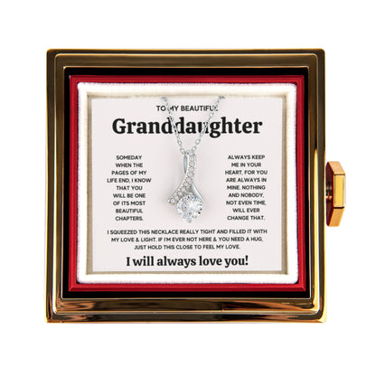 TO MY GRANDDAUGHTER SQUEEZED ALLURING NECKLACE ROSE GIFT SET