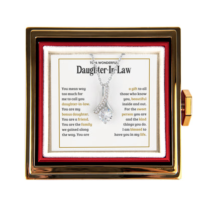 TO MY DAUGHTER IN LAW SWEET PERSON ALLURING BEAUTY NECKLACE ROSE BOX GIFT SET