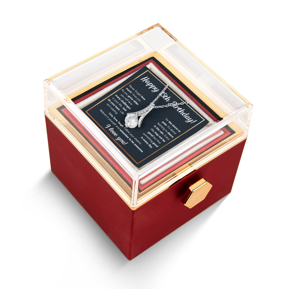 HAPPY 15TH BIRTHDAY RAIN ALLURING NECKLACE ROSE BOX GIFT SET