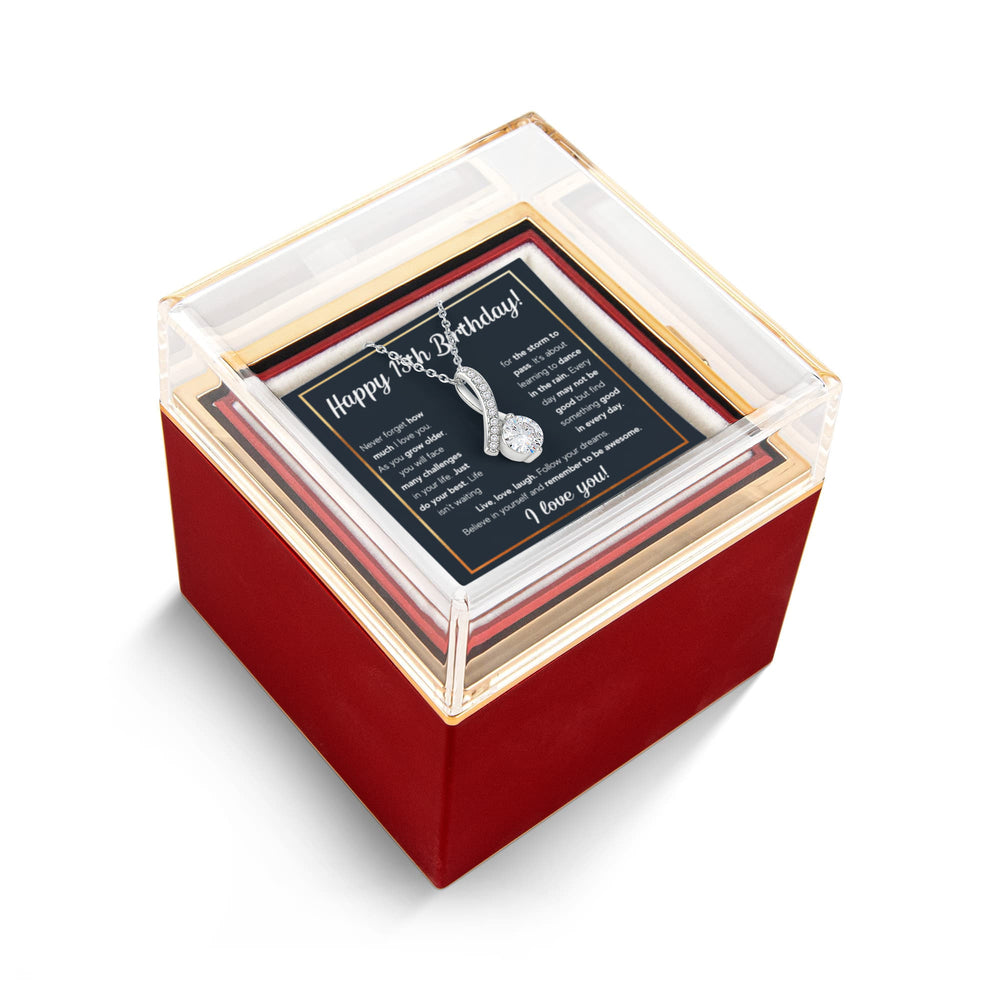 HAPPY 15TH BIRTHDAY RAIN ALLURING NECKLACE ROSE BOX GIFT SET