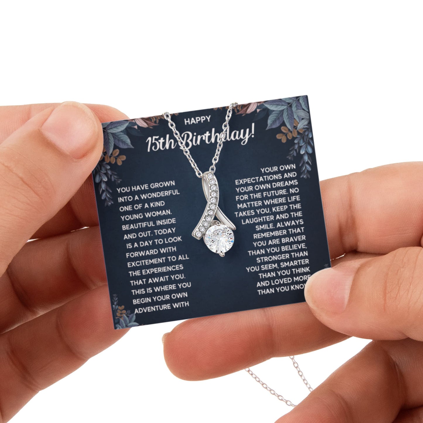 HAPPY 15TH BIRTHDAY DREAMS ALLURING NECKLACE ROSE BOX GIFT SET