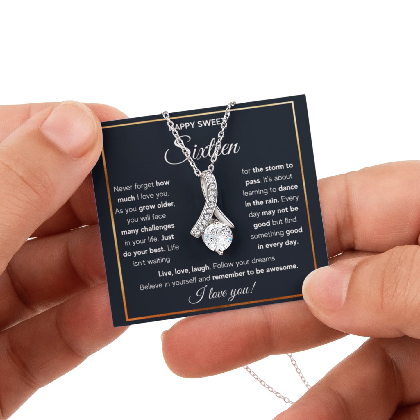 HAPPY SWEET SIXTEEN RAIN ALLURING NECKLACE ROSE BOX GIFT SET