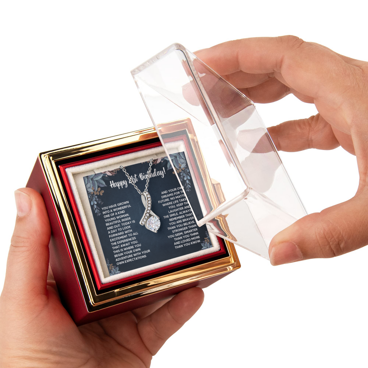 21ST BIRTHDAY DREAMS ALLURING NECKLACE ROSE BOX GIFT SET