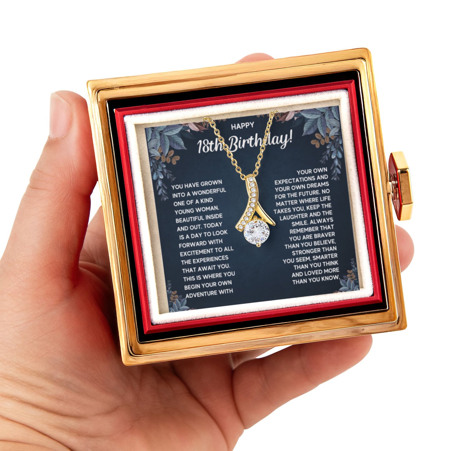 18TH BIRTHDAY DREAMS ALLURING NECKLACE ROSE BOX GIFT SET