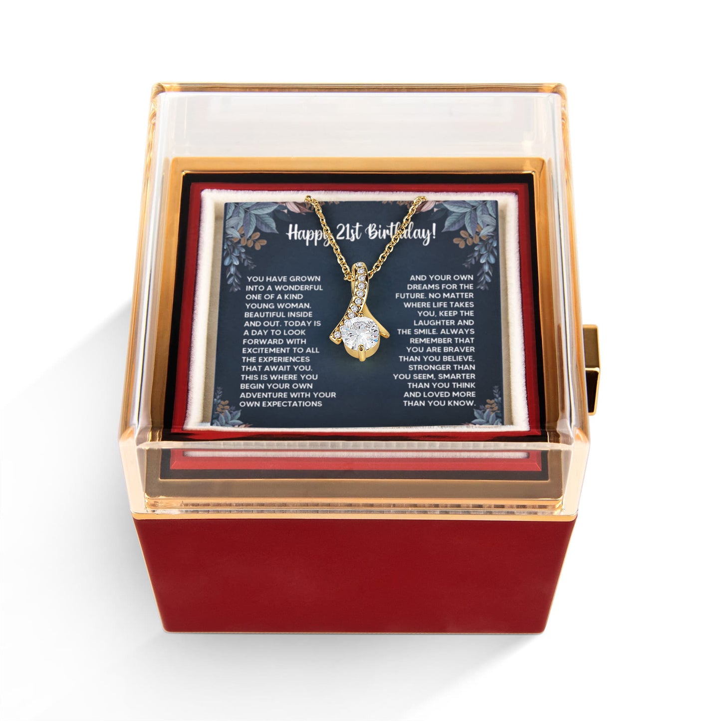 21ST BIRTHDAY DREAMS ALLURING NECKLACE ROSE BOX GIFT SET