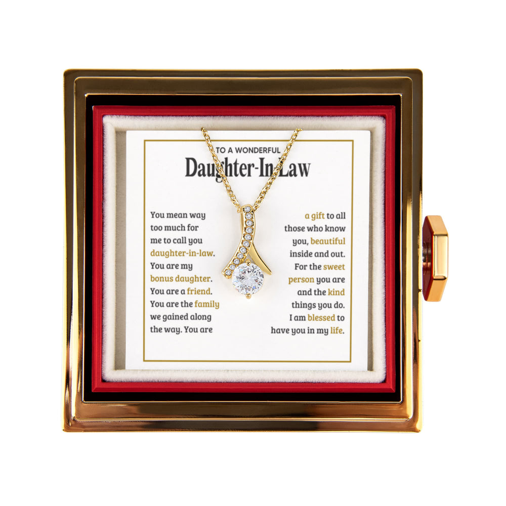 TO MY DAUGHTER IN LAW SWEET PERSON ALLURING BEAUTY NECKLACE ROSE BOX GIFT SET