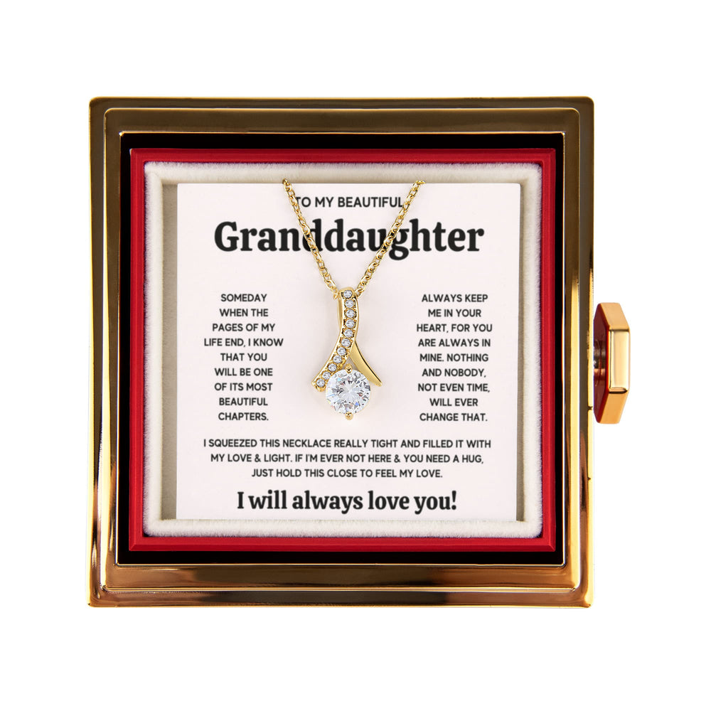 TO MY GRANDDAUGHTER SQUEEZED ALLURING NECKLACE ROSE GIFT SET