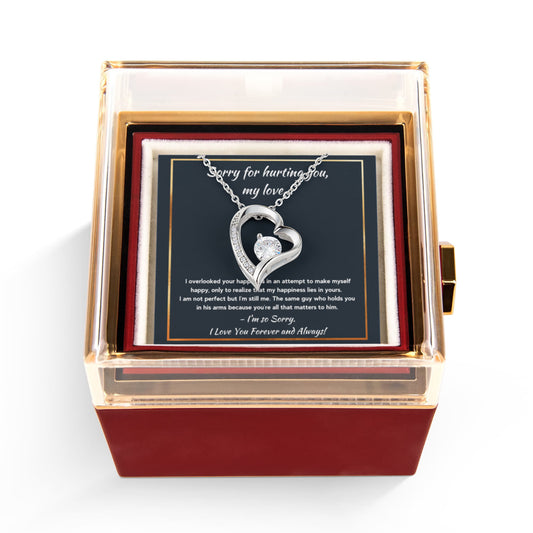 I'M SORRY HAPPINESS FOREVER LOVE NECKLACE ROSE BOX GIFT SET
