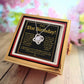 21ST BIRTHDAY SQUEEZED LOVE KNOT NECKLACE ROSE BOX GIFT SET