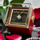 21ST BIRTHDAY SQUEEZED LOVE KNOT NECKLACE ROSE BOX GIFT SET